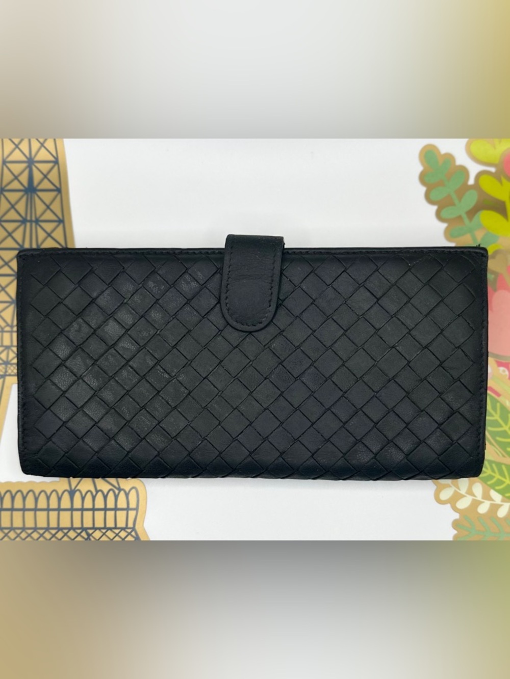 Bottega Veneta black long wallet